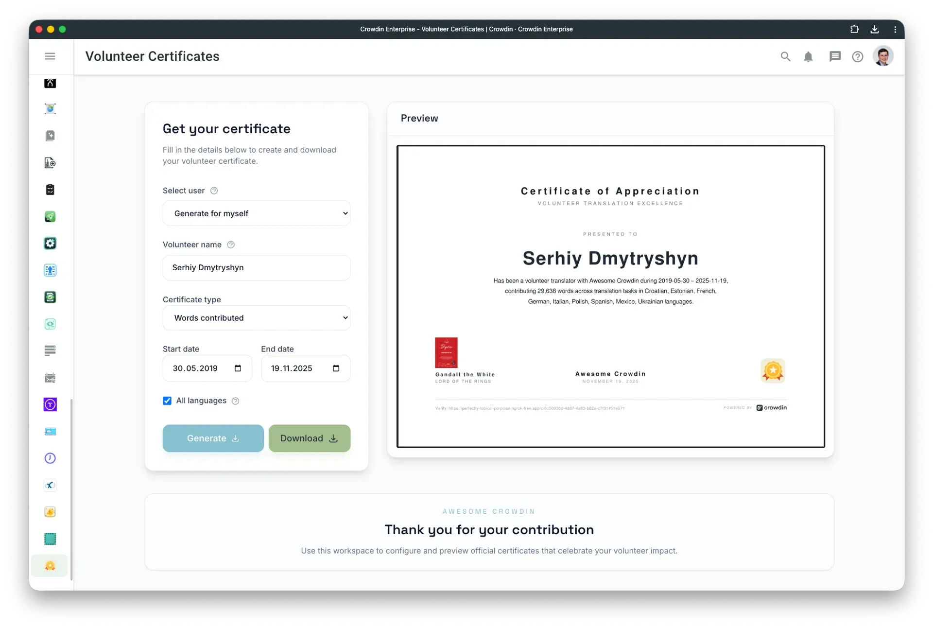 crowdin translation volunteers